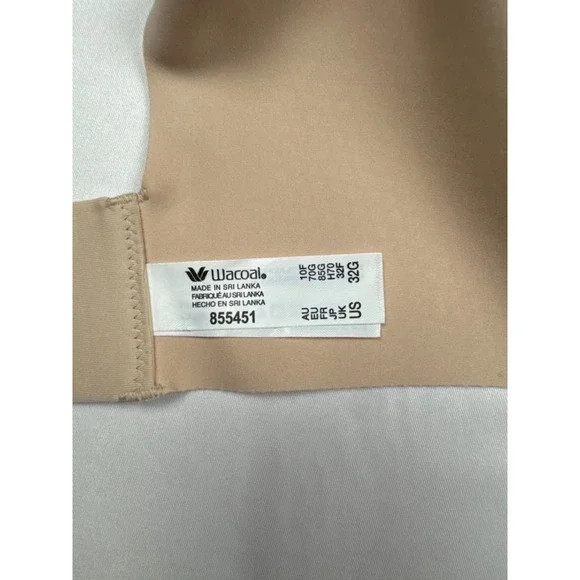 $76 NWT Wacoal Sleek Standard Ultimate Comfort Smoothing Bra Nude Size 32G New - Picture 6 of 13